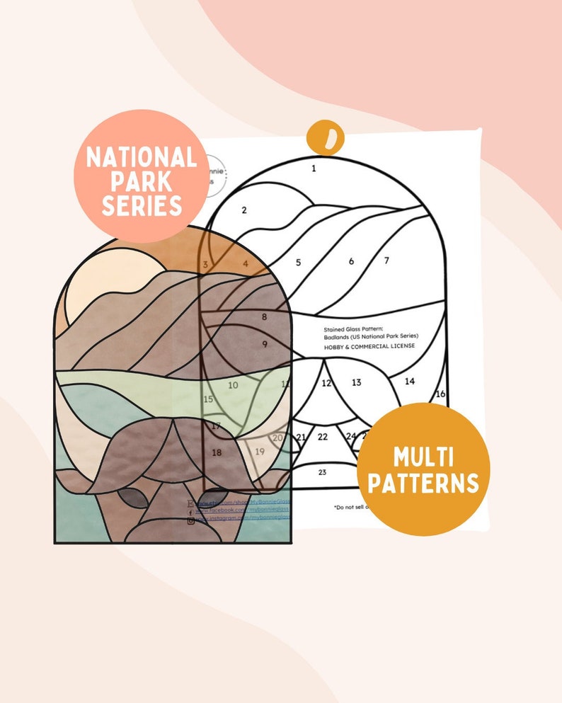 Badlands Stained Glass Pattern Pack - Etsy