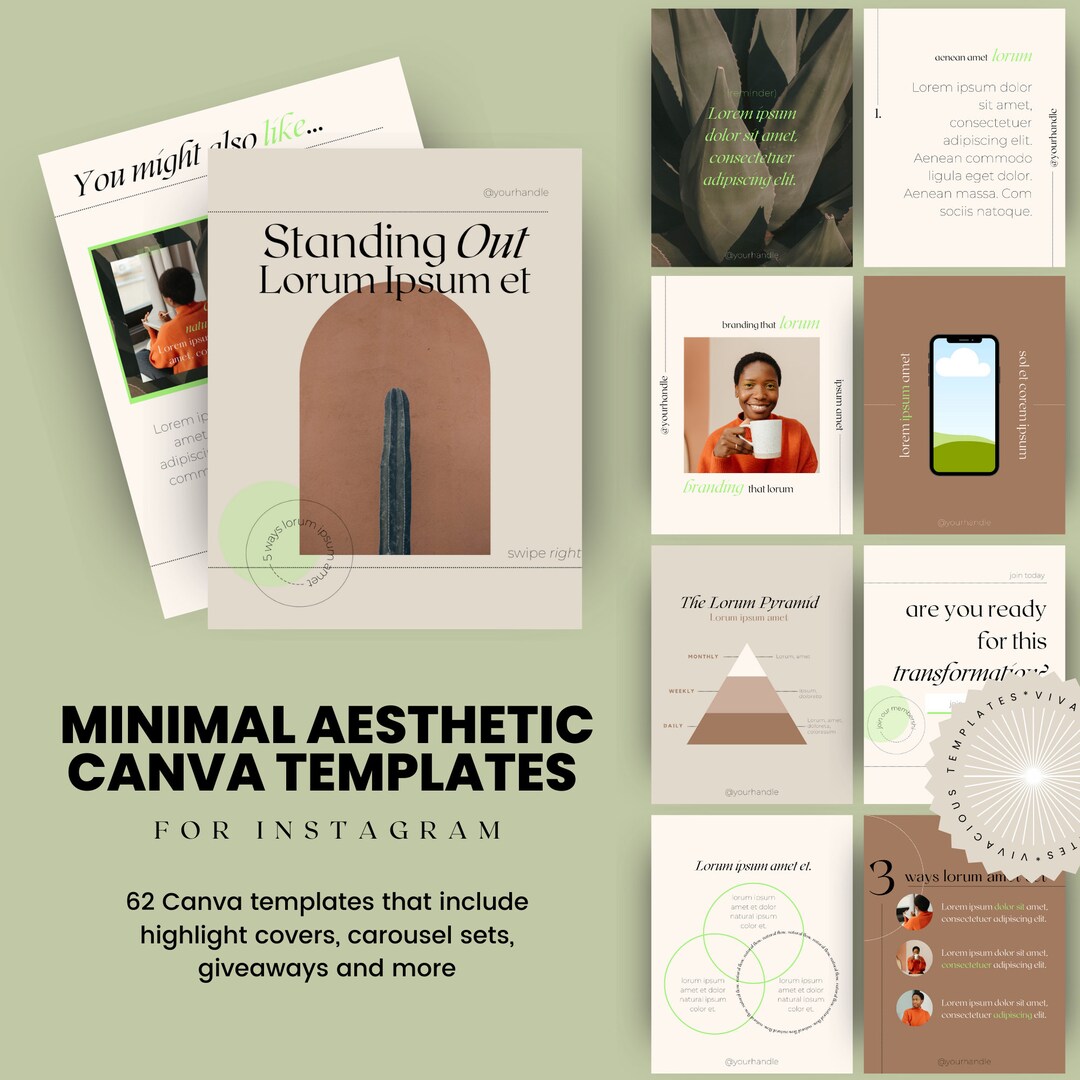 Minimal Aesthetic Canva Templates for Instagram Neutral - Etsy