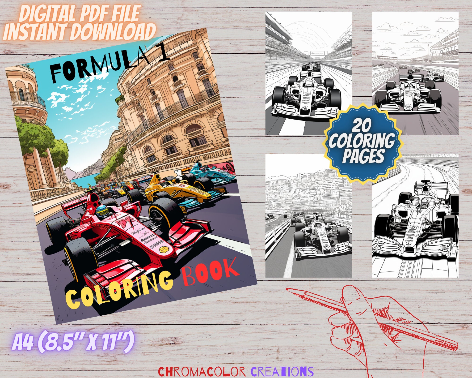 F1 Coloring Book