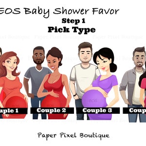 Coppie Baby Shower Favors Eos Lip Balm Holder - Gender Reveal Baby Shower Favors Card - Printable Favor Tags regalo di ritorno