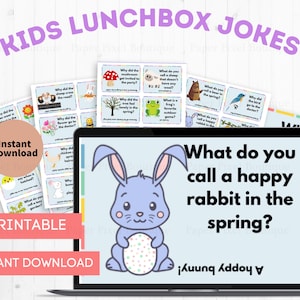 Blagues de printemps pour les enfants, blagues de boîte à lunch, blagues imprimables, carte de blague pour enfants, cartes de blague pour enfants, blagues pour le déjeuner, blagues drôles, téléchargement numérique
