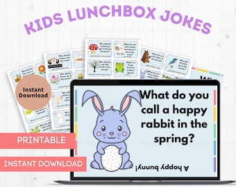 Spring Lunchbox Jokes for Kids: afdrukbare grapkaarten (digitale download)