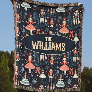 Nutcracker Woven Throw Blanket, Nutcracker Ballet Decoration, Christmas Blanket Gift Throw, Nutcracker Gift Tapestry Unique, Christmas Gift