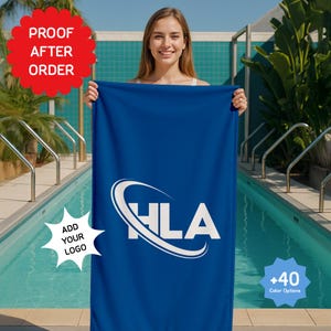 Custom Logo Beach Towel, Towel Gifts for Coworker, Your Logo Here, Towel With Your Logo, Company Logo, Pool Towel, Gift Appreciation