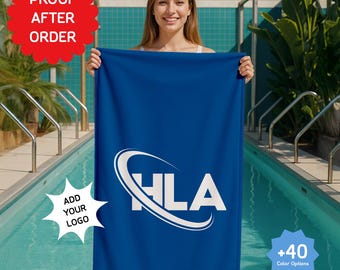 Custom Logo Beach Towel, Personalized Company Gift