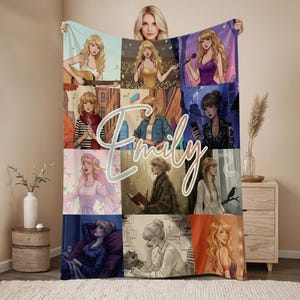 Cozy Merch Throw blanket, Soft Tour Blanket, Movie Blanket, Fan Blanket, Concert Blanket, Unique Gift for Her, Christmas Gift, Fleece Minky