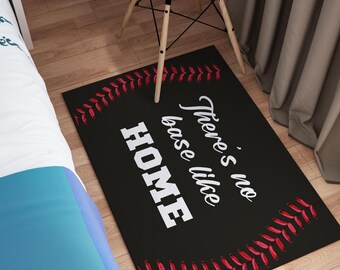 Personalized Baseball Chenille Rug, Baseball Lover Gift