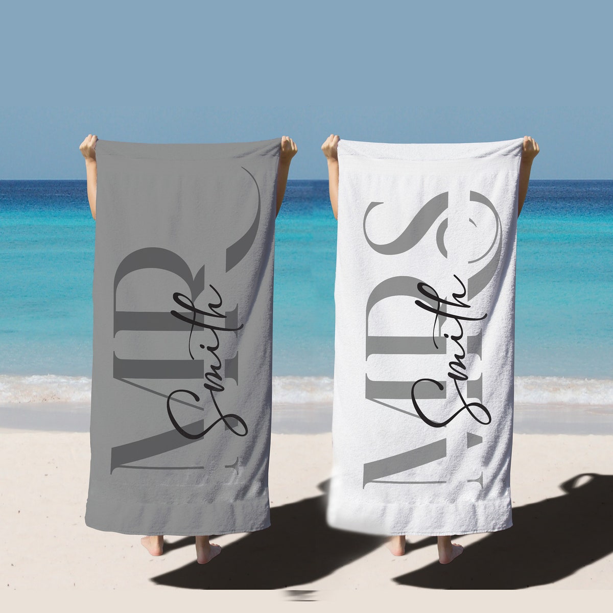 Custom Couple Towel,personalized Mr. and Mrs. Beach Towel, His and Hers Newlywed Gift, Just Married Bride Gift, Wedding Gift,honeymoon Gift - Etsy