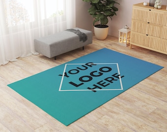 Custom Logo Chenille Rug, Personalized Photo, Washable Area Rug