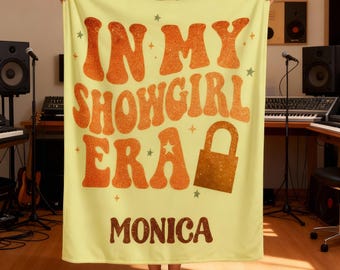 Personalized Showgirl Blanket,  Custom Name Throw, Tour & Concert Blanket,  Movie Night Blanket, Fan Gift, Christmas Gift, Roommate Gift