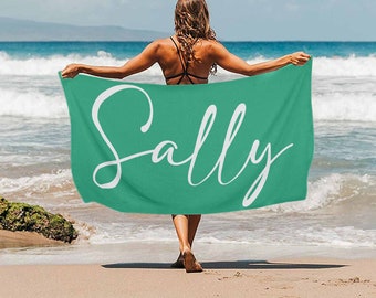 Personalized Beach Towel, Custom Name Bath Towel