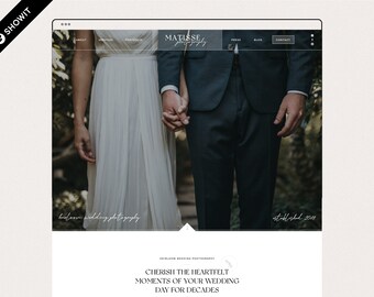 Elegant Showit Template for Photographers & Creative Service Providers, Modern Showit Website Template, Photography Website | Matisse