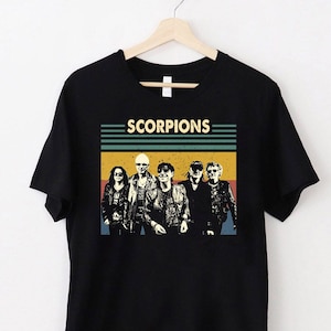 Camiseta vintage Scorpions, camiseta Scorpions, camisetas musicales, camiseta de regalo para amigos y familiares