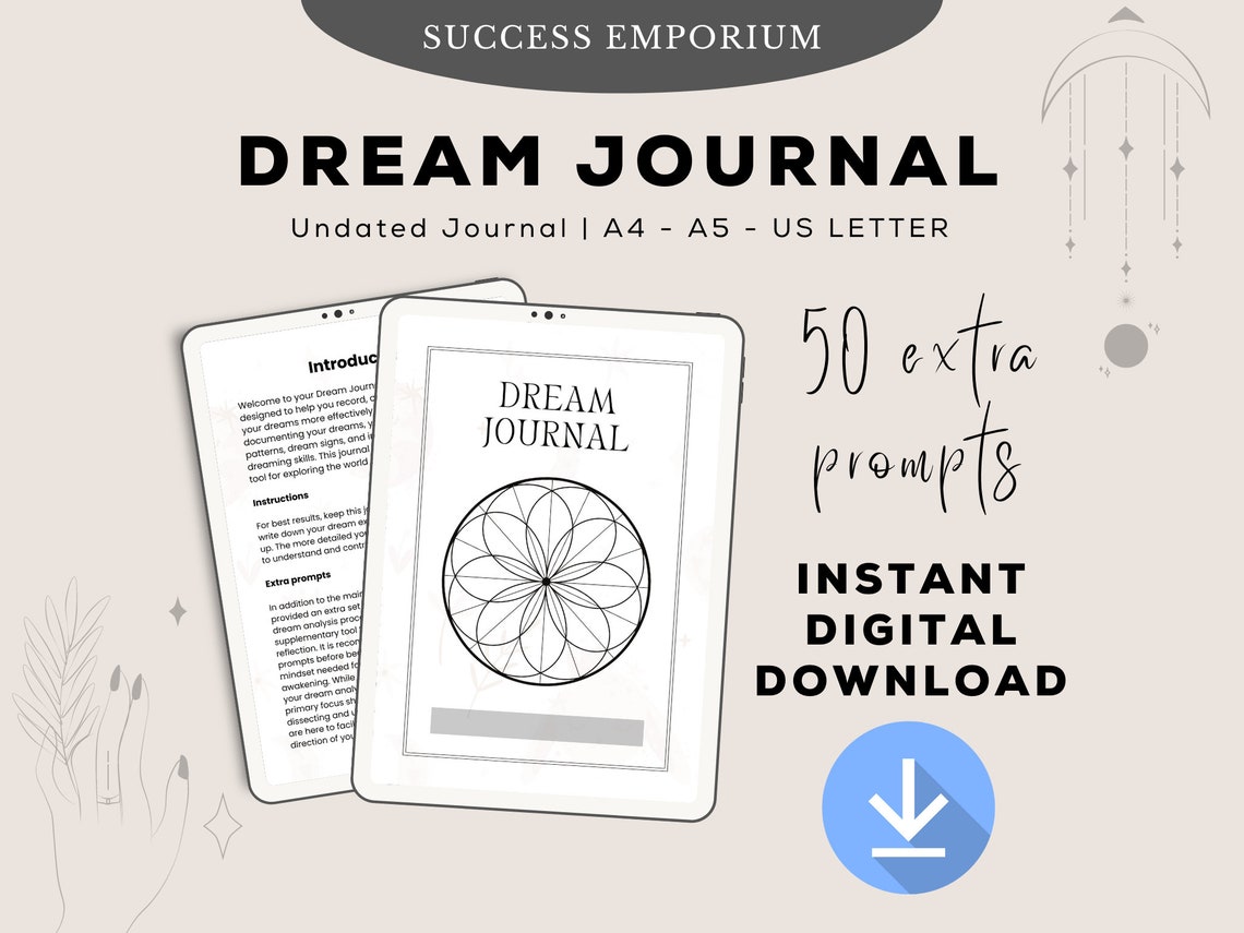 Dream Journal Printable Dream Tracker, Dream Worksheet, Lucid Dreaming ...