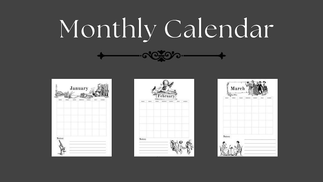 Printable Calendar - Etsy
