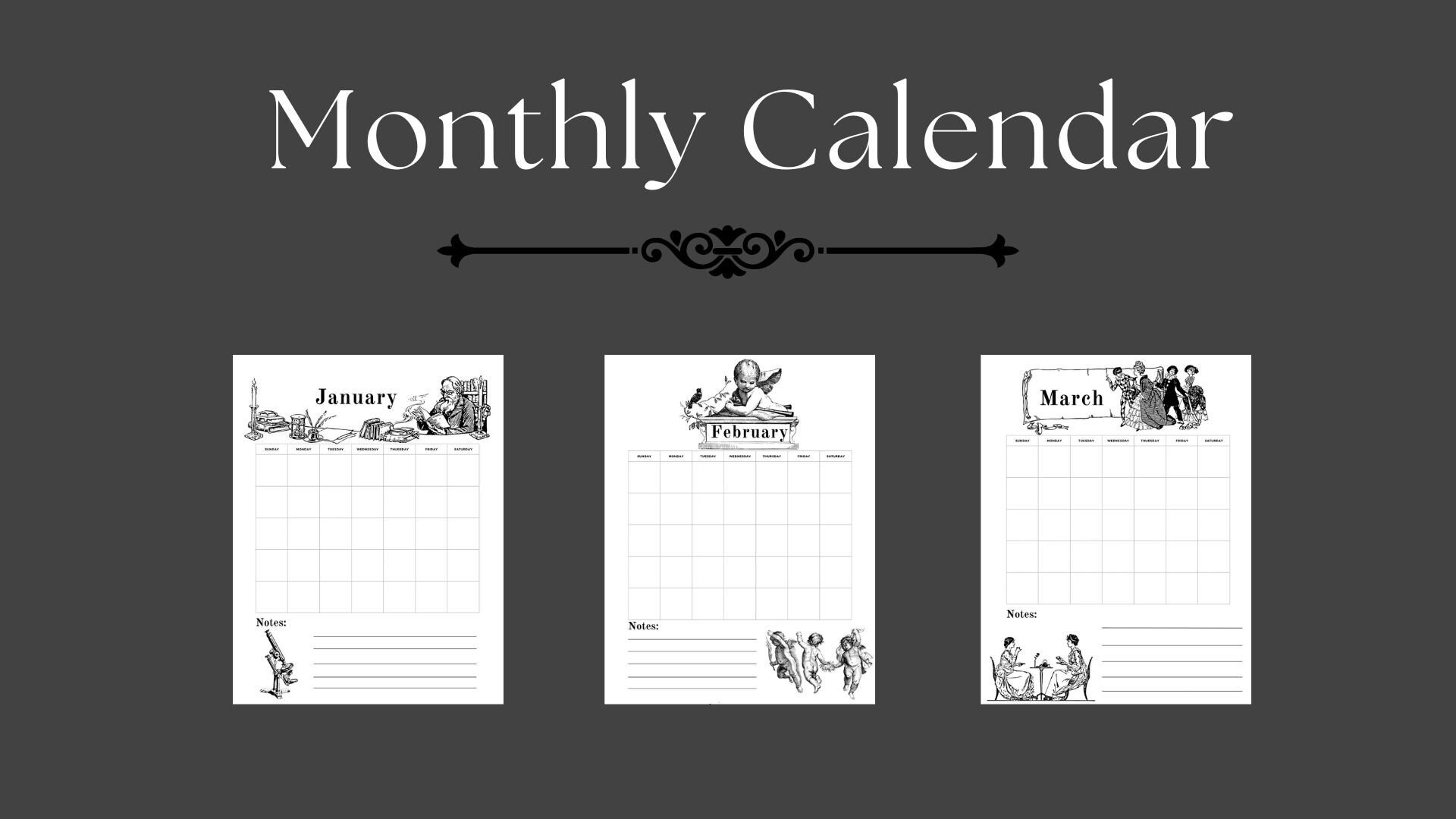 Printable Calendar - Etsy