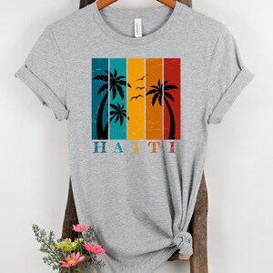 Vintage Haiti t-shirt in light heather grey color