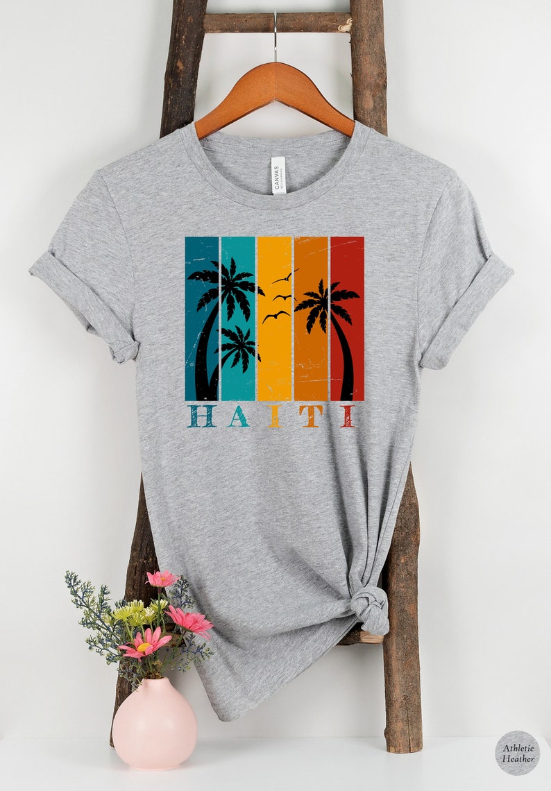 Vintage Haiti t-shirt in light heather grey color