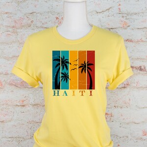 Vintage Haiti t-shirt in yellow color