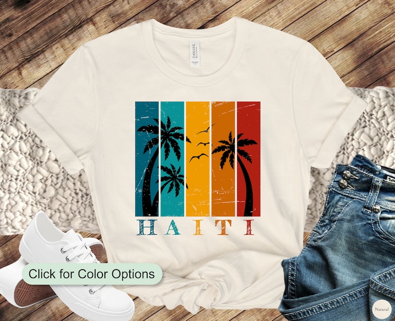 Vintage Haiti t-shirt in natural cotton color