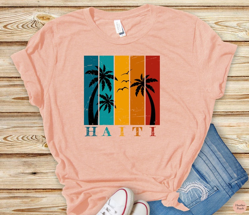 Vintage Haiti t-shirt in heather peach color