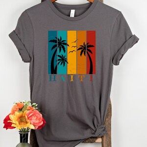 Vintage Haiti t-shirt in dark asphalt color
