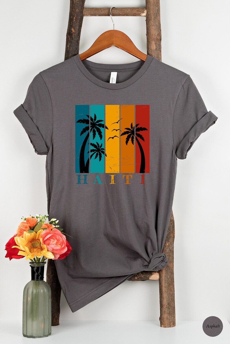 Vintage Haiti t-shirt in dark asphalt color