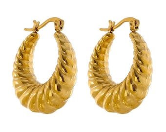 Gold Croissant Hoops