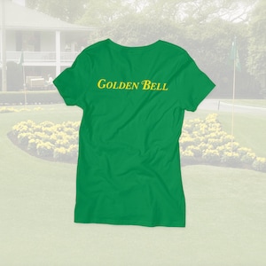 Golden Bell Golf T Shirt in Kelly Green | Iconic Par 3 Hole Name | Great Golfer Gift | Augusta Georgia Golf Tournament