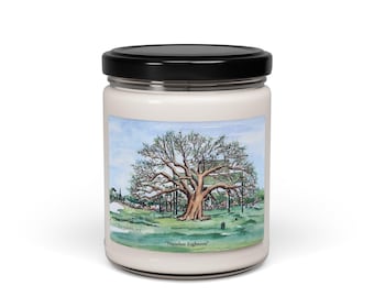 Vela aromática número 18 en Augusta / Arte original de golf / Decoración para el hogar y la oficina / Nueve opciones de aroma / Velas de soja de 255 g / Regalos de golf para ella