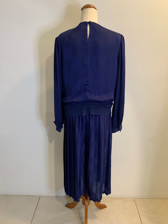 80s Smartline Royal Blue Elegant Dress Size 14 - image 4