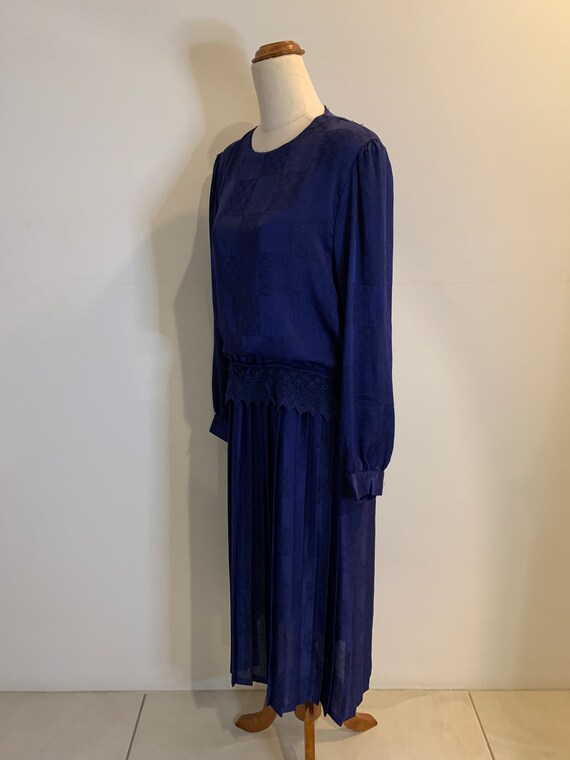 80s Smartline Royal Blue Elegant Dress Size 14 - image 3