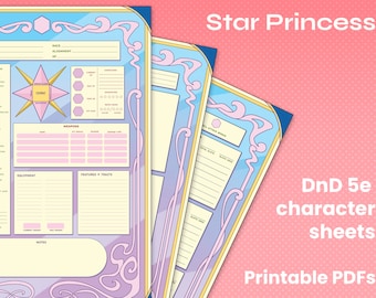 Star Princess Dnd 5e Character Sheets PDF Printables