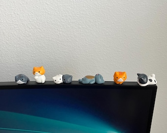 Chill Cats Mini Figurines | Cute Toy Gift | Laptop, Keyboard, Car, Monitor Decor | Cat Lovers | Kitty Ornaments | Gift for him, Gift for her