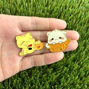Chubby Cats Hard Enamel Pins - Cute Pin Badge / Hat Pin / Collar Pin / Funny Enamel Pin Set / Gift for Her Him
