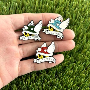 Mystical Elemental Turtle Shells Hard Enamel Pins - F*ck You Pin Badge / Hat Pin / Collar Pin / Funny Enamel Pin Set / Gift for Her Him