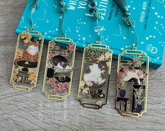 The Lazy Cats Individual Metal Bookmarks | Book Lover Gift | Oriental Inspired Designs | Cat Lovers | Kittens | Gift for him, Gift for her