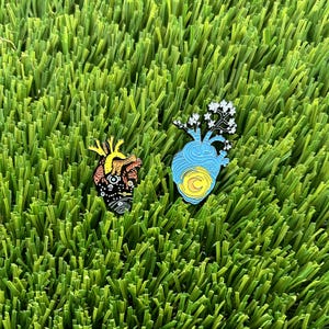 Wavey Moon Hearts Enamel Pin - Artistic Pin Badge / Hat Pin / Collar Pin / Funny Enamel Pin Set / Gift for Her Him