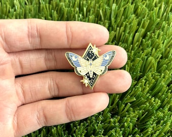 Astro Butterfly Enamel Pin - Sparkle Cosmic Moon - Cute Pin Badge / Hat Pin / Collar Pin / Funny Enamel Pin Set / Gift for Her Him