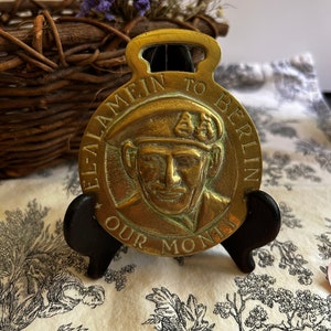 Vintage British Our Monty Horse Brass / Saddle Medallion