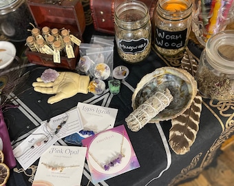 Witchcraft Mystery Box-Magickal Mystery Box-Suprise Crystals, Tarot, Books, Herbs, Witchy Wall Decor-Witchcraft Kit-Wicca Supply-Witchy Gift