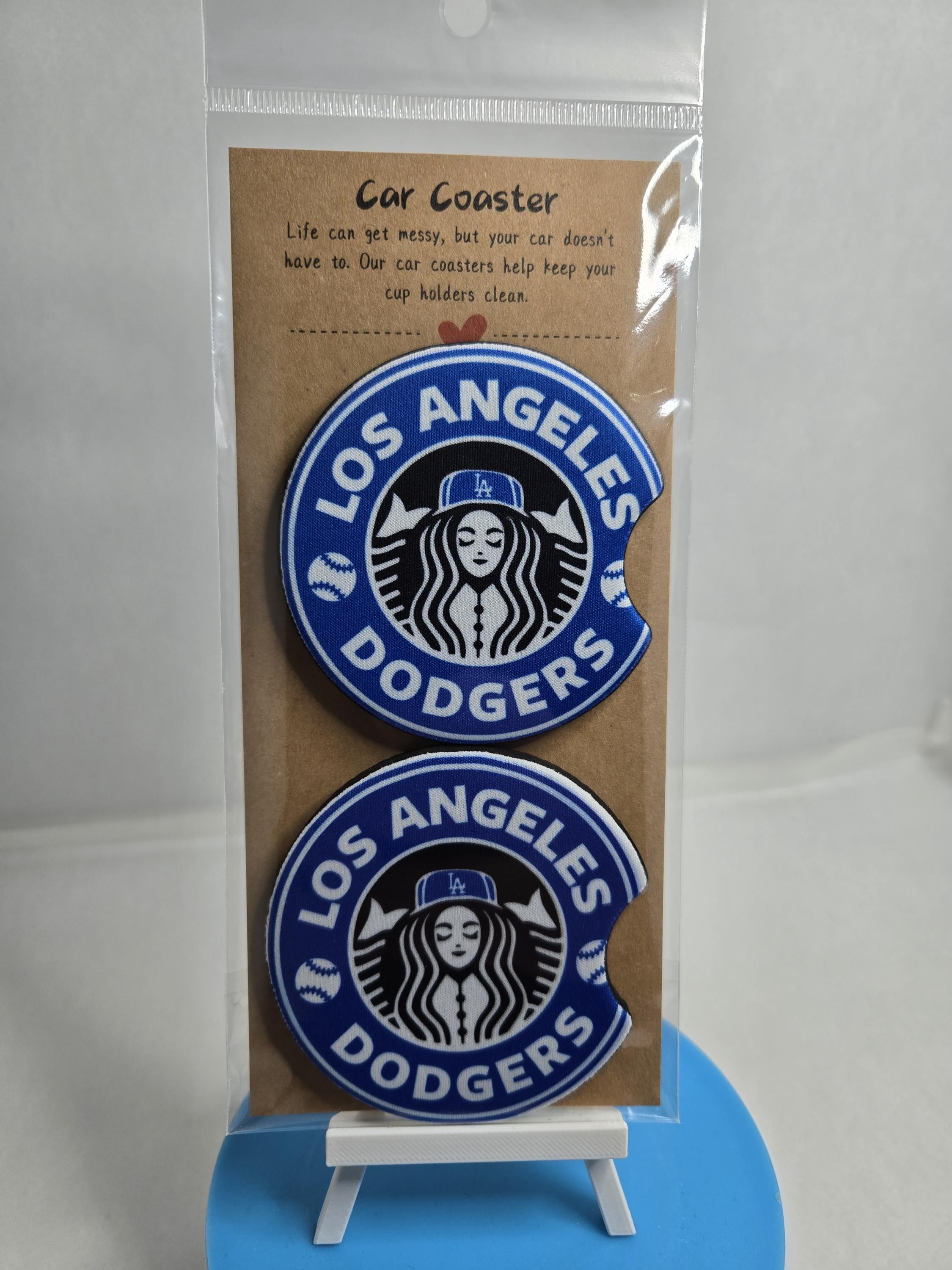 Los Angeles Dodgers 2-Pack Car Coasters – For the Ultimate Fan & Coffee Lover
