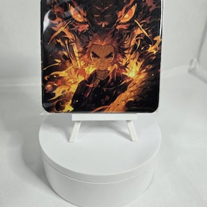Demon Slayer-Inspired Kyojuro Rengoku face Sublimated Coasters - 2 pack