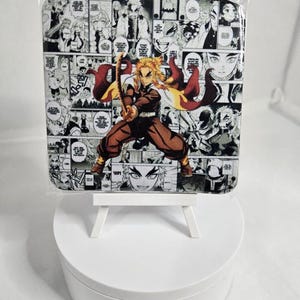 Demon Slayer-Inspired Kyojuro Rengoku Sword Sublimated Coasters - 2 pack
