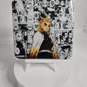 Demon Slayer-Inspired Kyojuro Rengoku Standing Sublimated Coasters - 2 pack