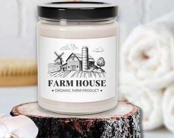 Kerze, 9 Unzen Bauernhaus ätherisches Öl duftende Sojakerze, Küchendekor, Geschenk für sie, Housewarminggeschenk