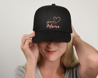 Blessed Mama Embroidered Baseball Twill Hat, Mom Baseball Hat, Mama Hat, Mother's Day Gift, Mom Gift, Gift for Mom, Custom Hat