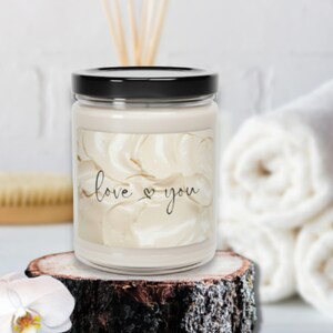 Candle, &quot; Love You&quot; Essential Oil Scented Soy Candle 9oz, Soy Candle, Birthday Gift, Gift For Her, Gift For Him