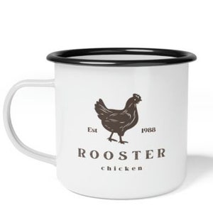 12oz Rooster Enamel Coffee Mug, Coffee Cup, Enamel Mug Gift, Farm Mug, Farmhouse decor, Farmhouse kitchen image 6