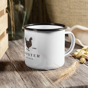 12oz Rooster Enamel Coffee Mug, Coffee Cup, Enamel Mug Gift, Farm Mug, Farmhouse decor, Farmhouse kitchen image 7